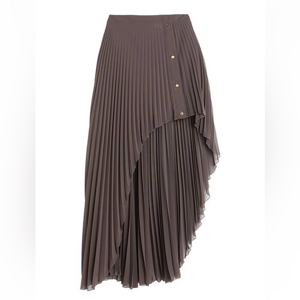 Pleated Asymmetrical Light Brown Women’s Skirt